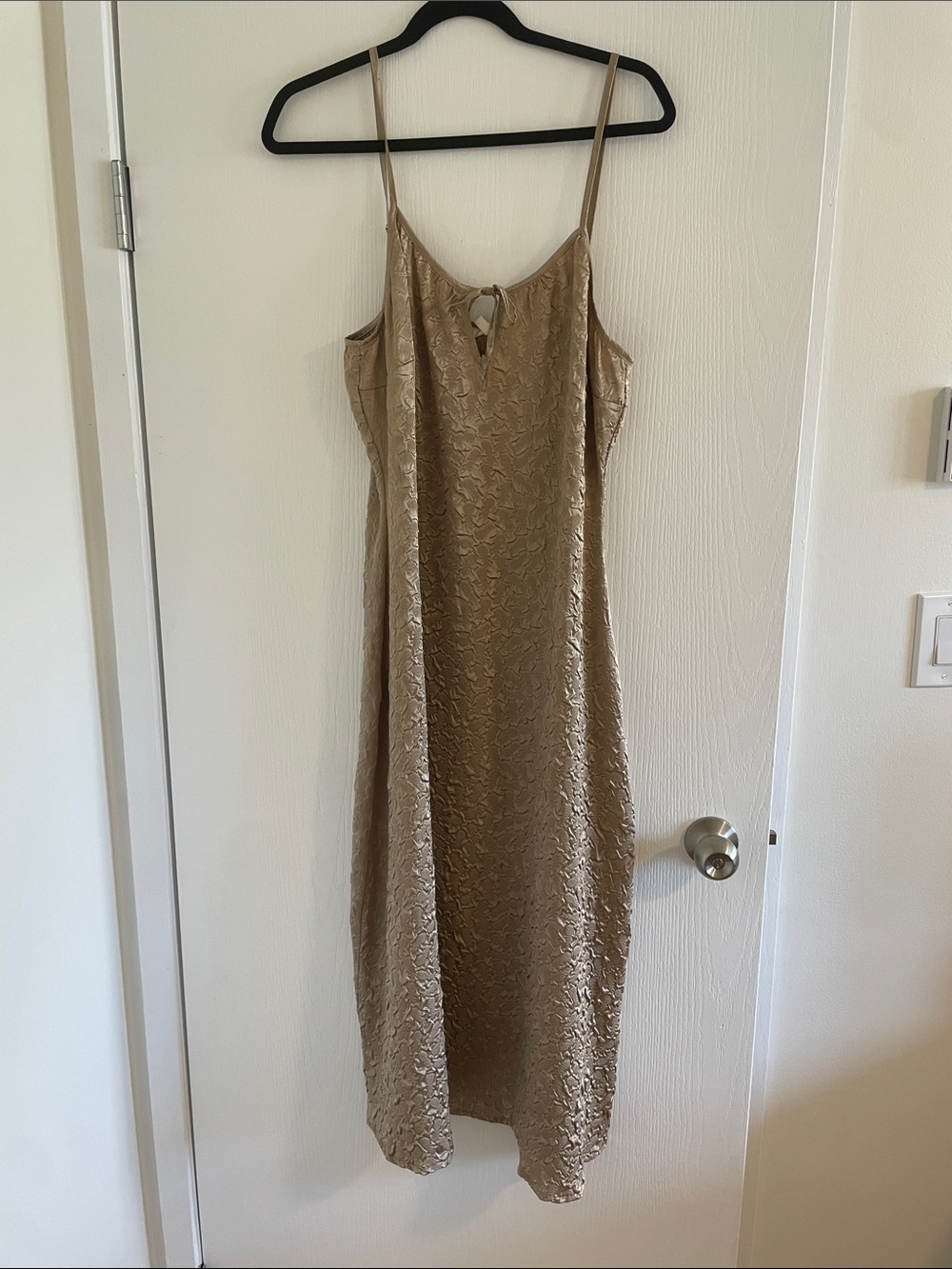 Midi Slip Dress with Keyhole Detail